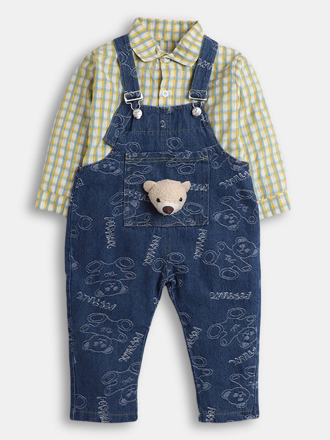 

Hopscotch Boys Checked Shirt with Trousers, Yellow