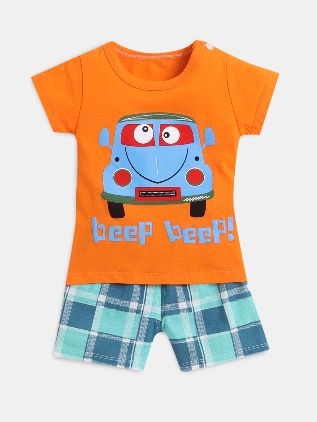 

Hopscotch Boys Printed T-shirt with Shorts, Orange
