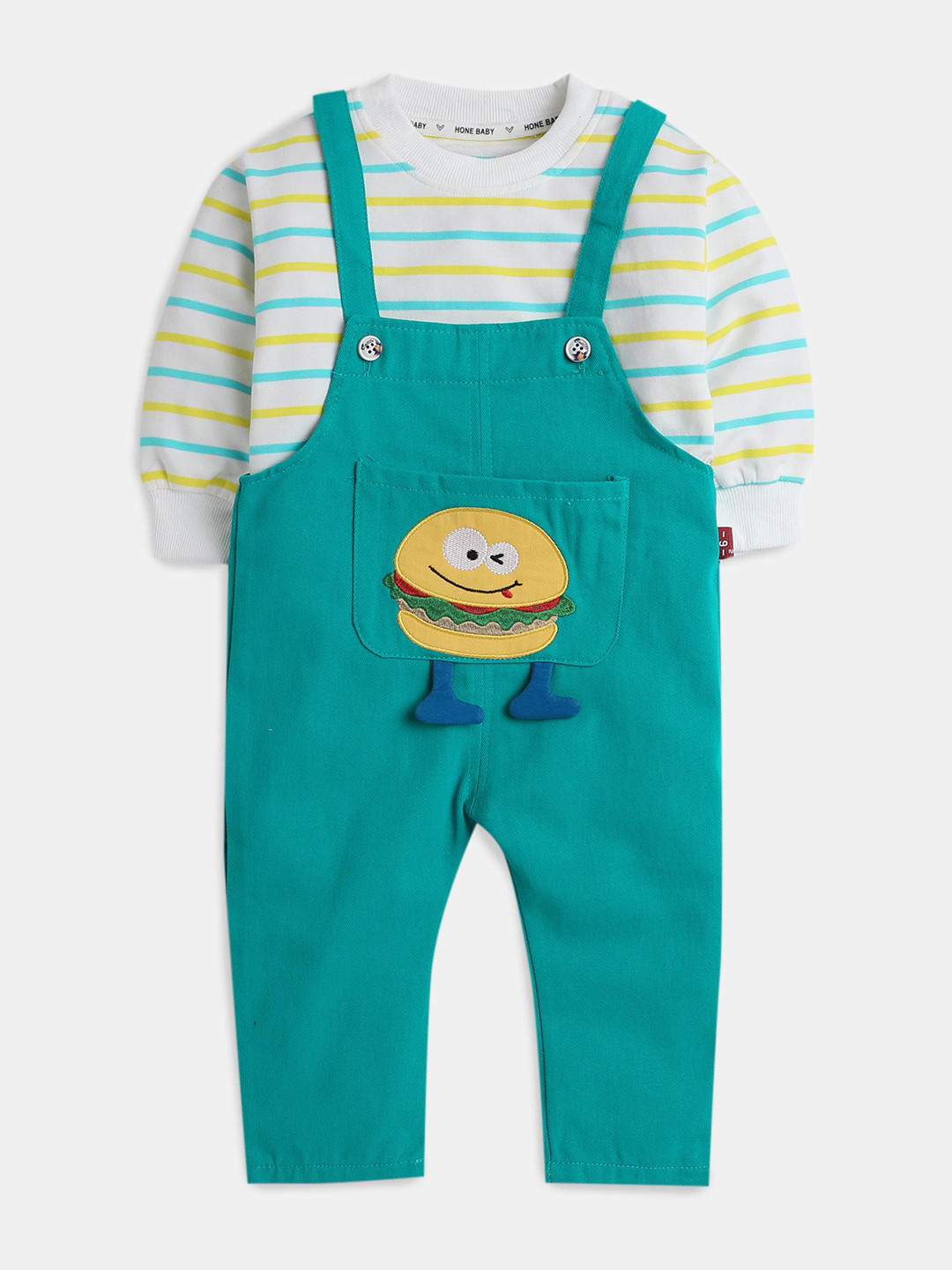 

Hopscotch Kids Striped Top with Pyjamas, Blue