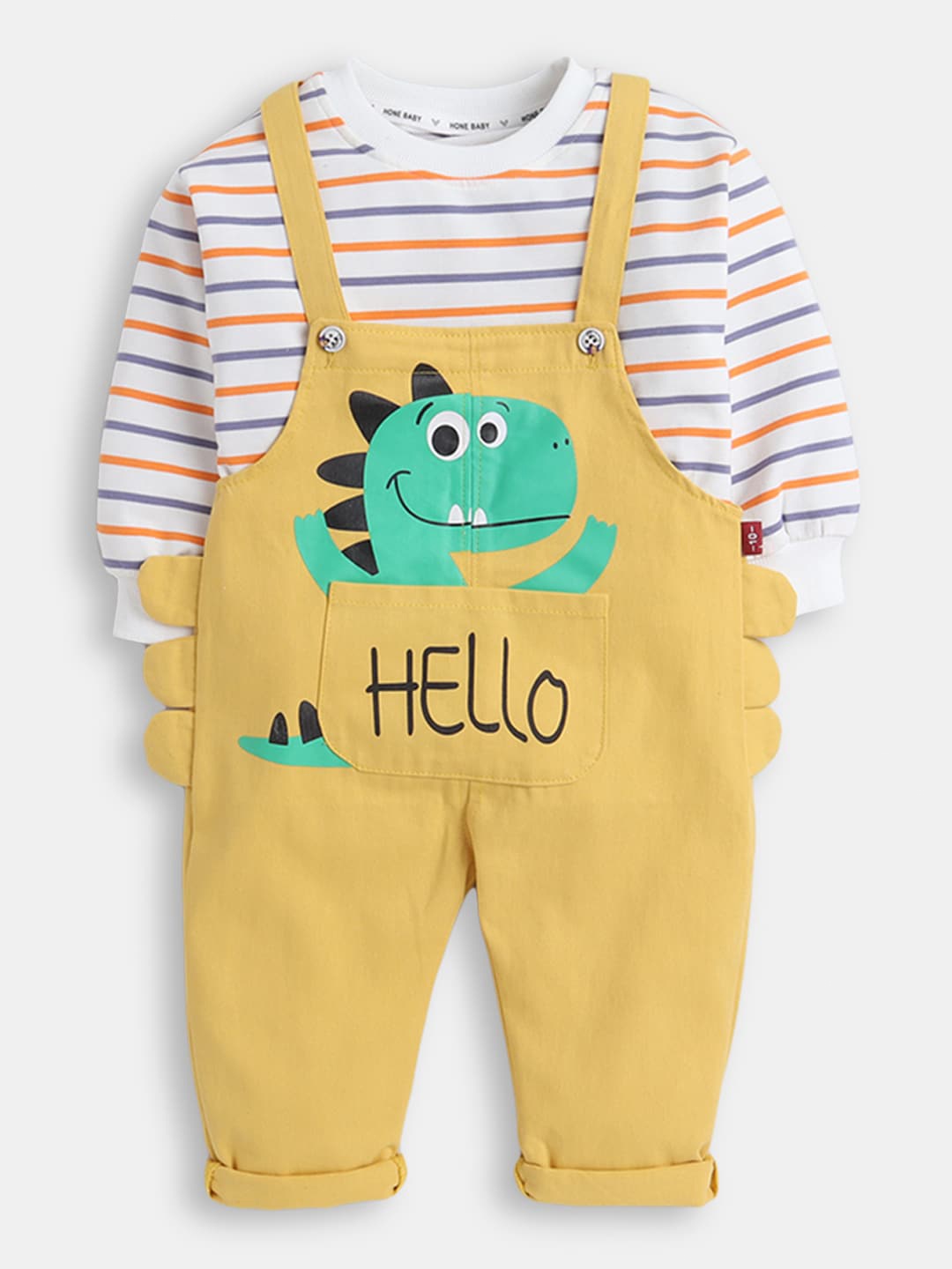 

Hopscotch Kids Printed Top with Pyjamas, Yellow