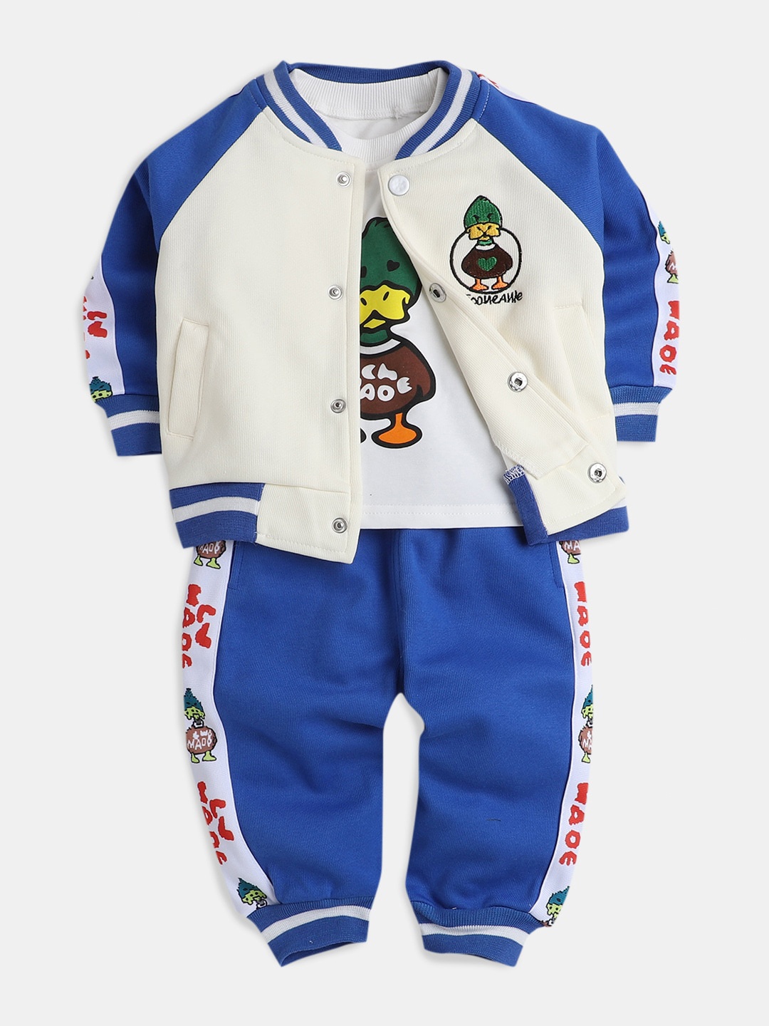 

Hopscotch Kids Cotton Printed Coat with Pyjamas Clothing Set, Blue