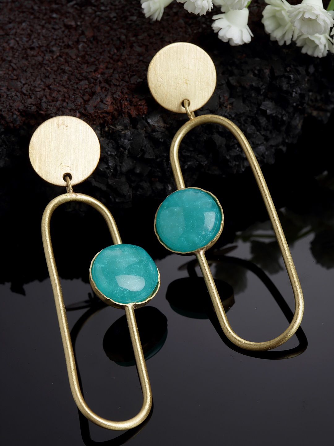 

PANASH Turquoise Contemporary Handcrafted Drop Earrings, Turquoise blue