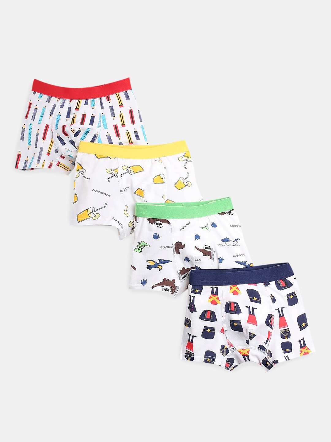 

Hopscotch Pack Of 4 Printed Basic Briefs, White