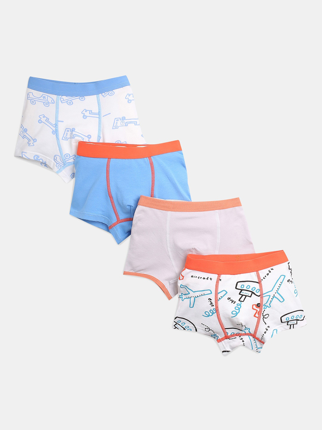 

Hopscotch Pack Of 4 Printed Basic Brief 1176107, Blue