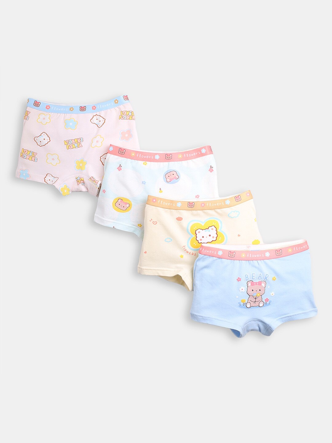 

Hopscotch Girls Pack of 4 Printed Basic Briefs, Pink