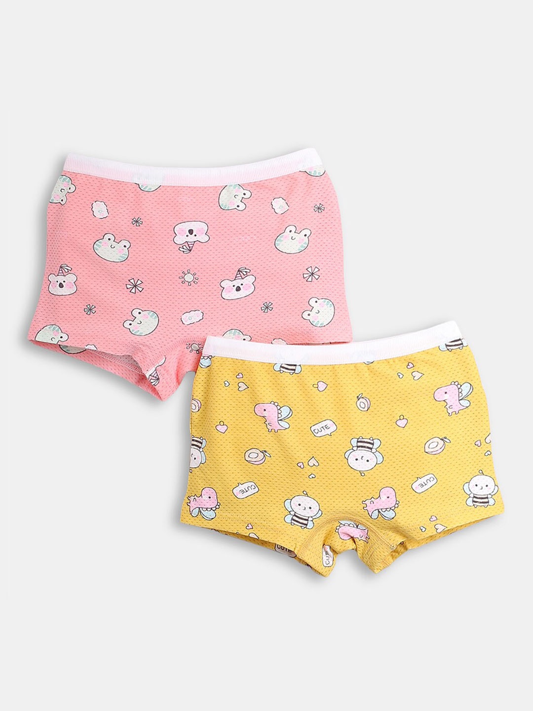 

Hopscotch Girls Pack Of 2 Printed Basic Brief, Yellow