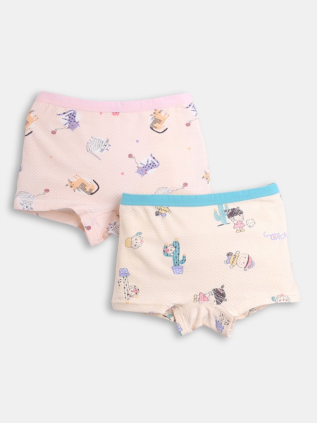 

Hopscotch Girls Pack Of 2 Self-Designed Basic Briefs, Blue