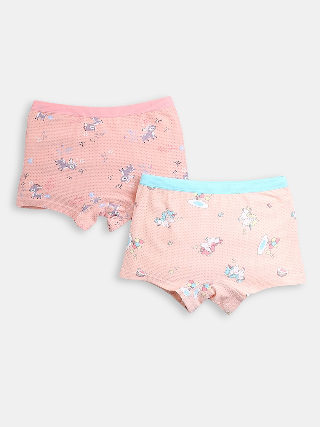 

Hopscotch Girls Pack Of 2 Printed Basic Briefs, Pink