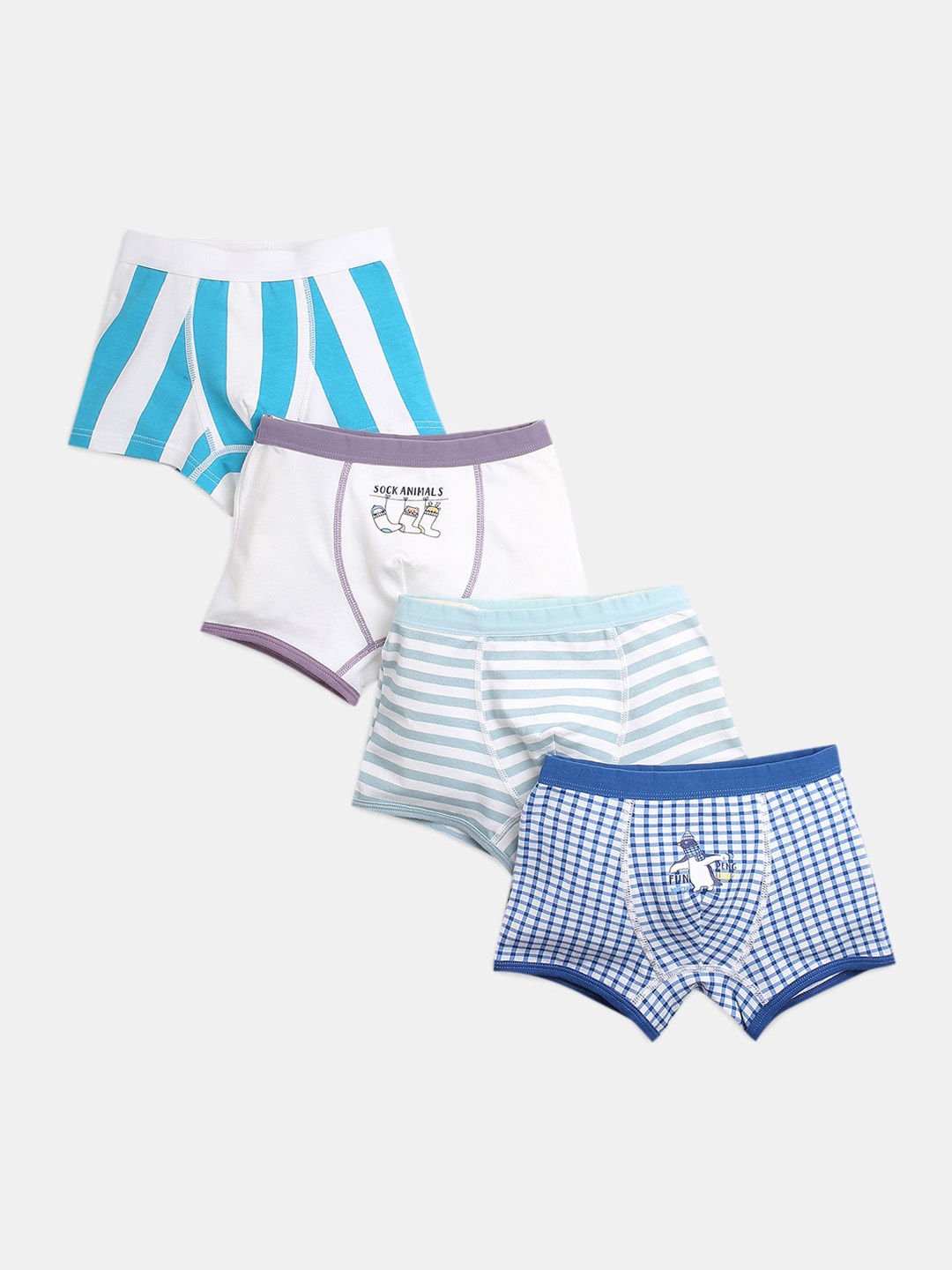 

Hopscotch Boys Pack Of 4 Printed Basic Brief, Blue