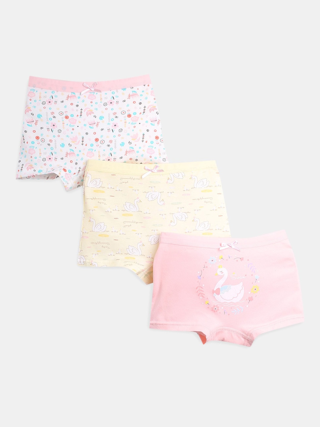 

Hopscotch Girls Pack Of 3 Printed Basic Briefs, Pink