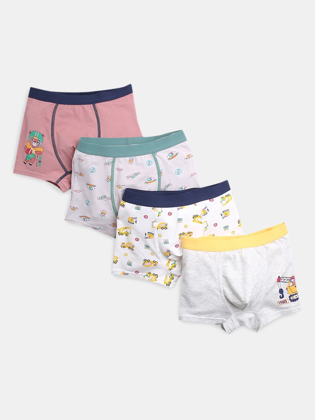 

Hopscotch Boys Pack Of 4 Printed Basic Briefs, Grey