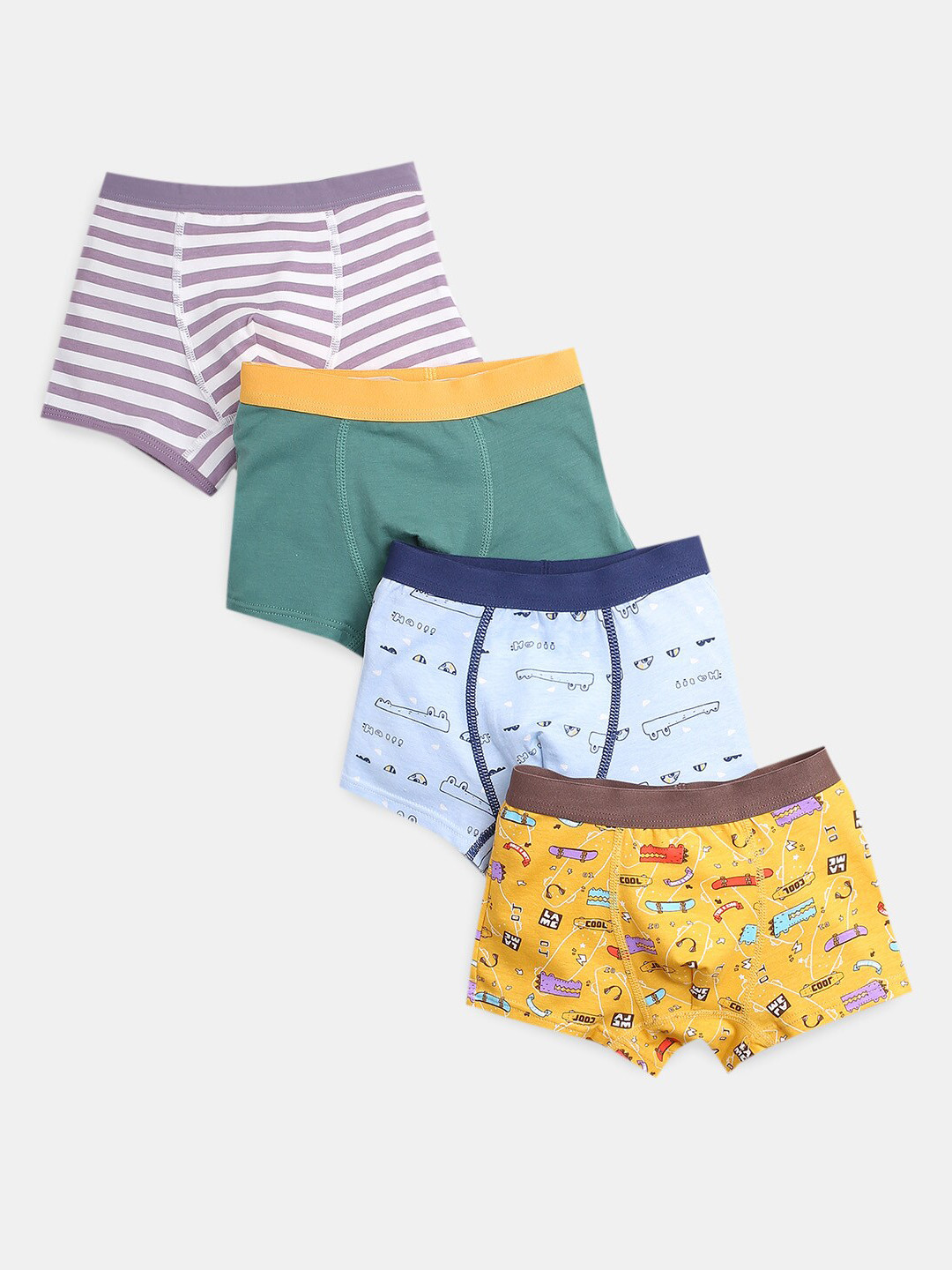 

Hopscotch Boys Pack Of 4 Printed Basic Briefs, Blue