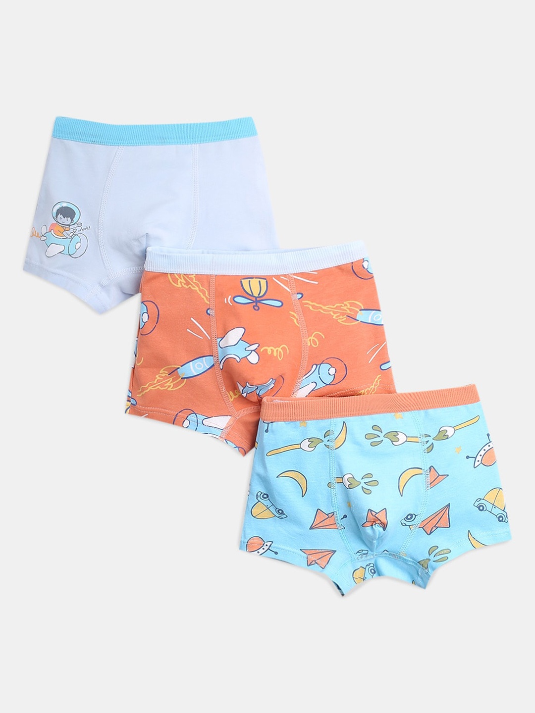 

Hopscotch Boys Pack Of 3 Printed Basic Briefs, Blue
