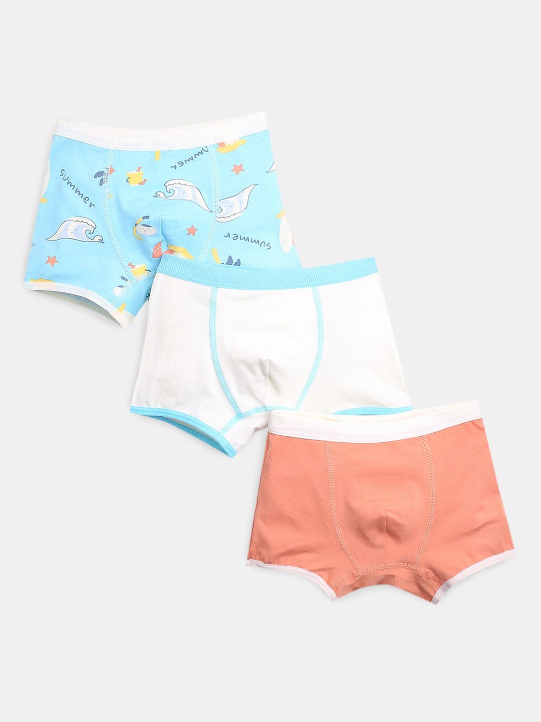 

Hopscotch Boys Pack Of 3 Printed Basic Brief 1176098, White