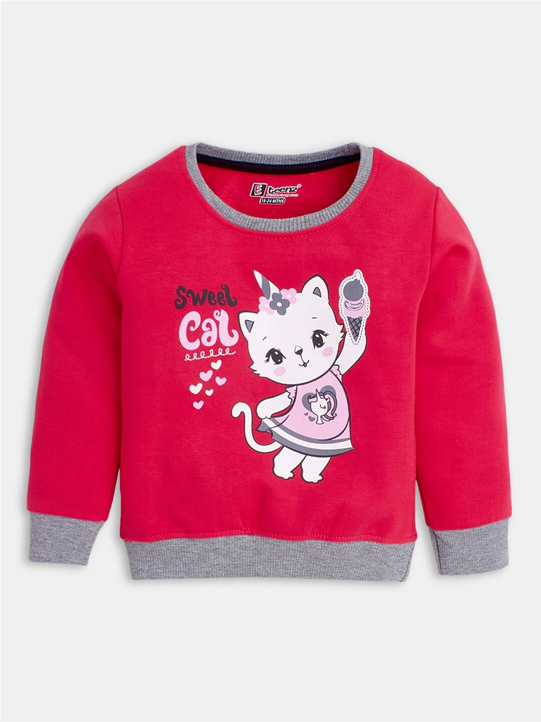 

Hopscotch Girls Printed Sweatshirt, Fuchsia