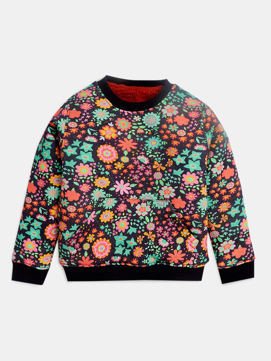 

Hopscotch Girls Printed Sweatshirt, Black
