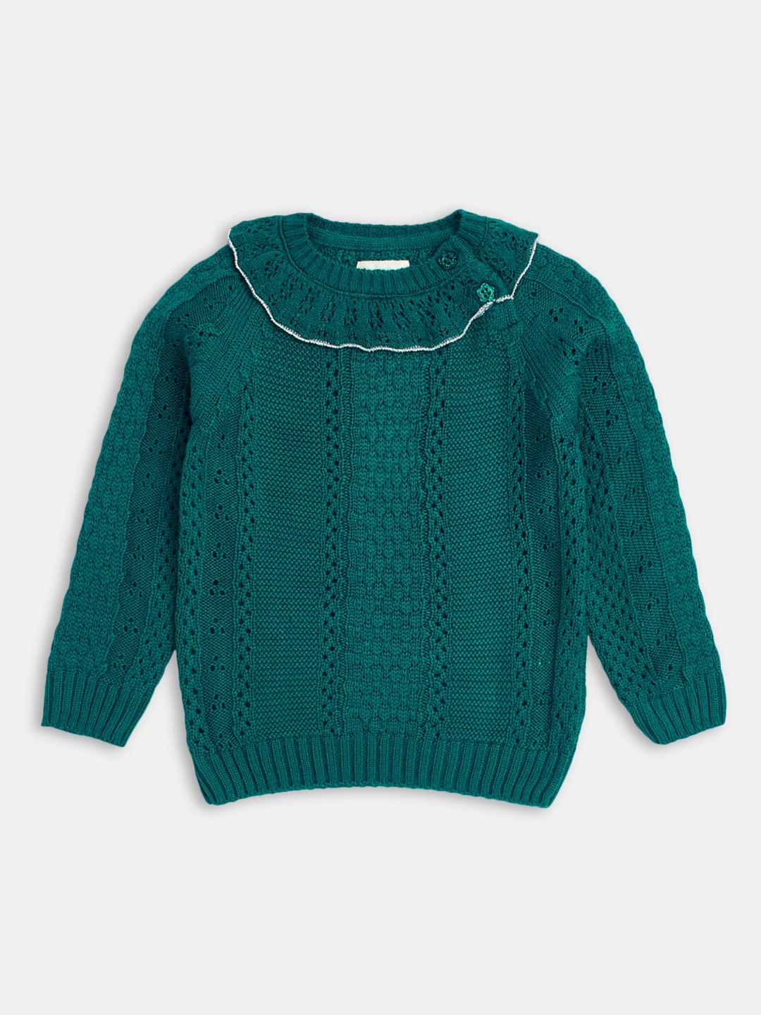 

Hopscotch Girls Cable Knit Acrylic Pullover Sweater, Green