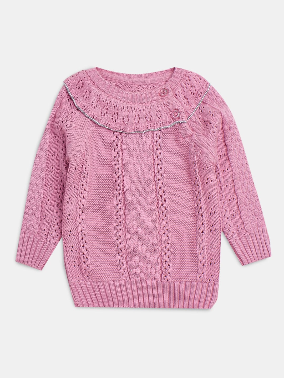 

Hopscotch Girls Cable Knit Acrylic Pullover Sweater, Pink