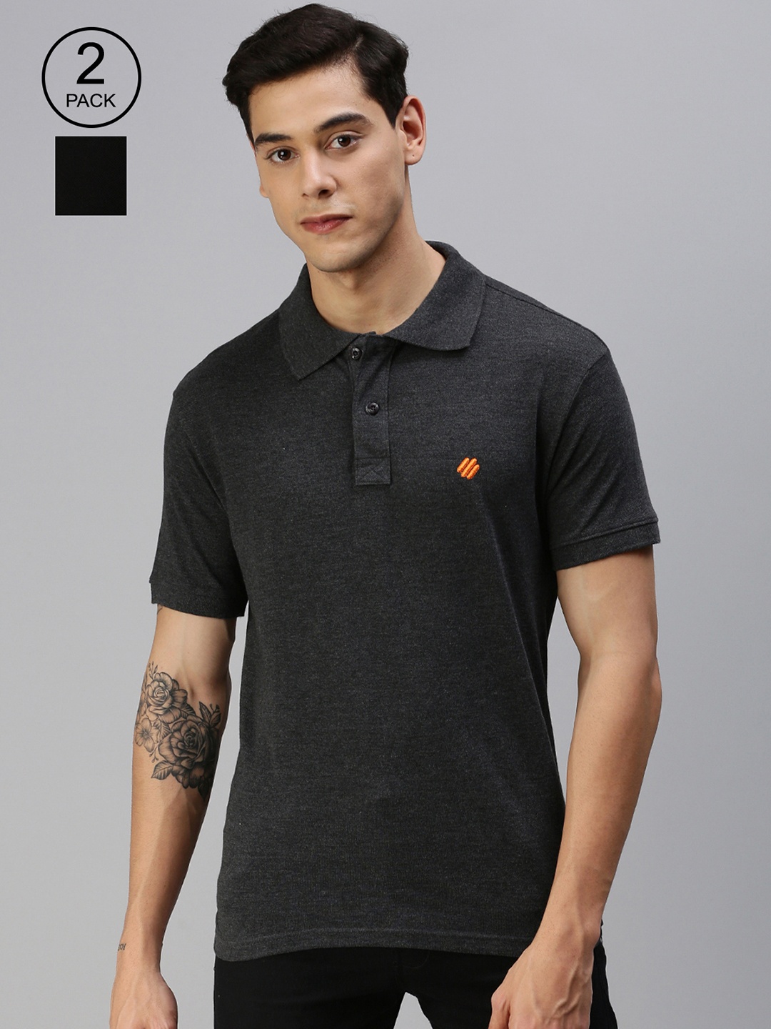 

ONN Pack of 2 Polo T-shirts, Charcoal