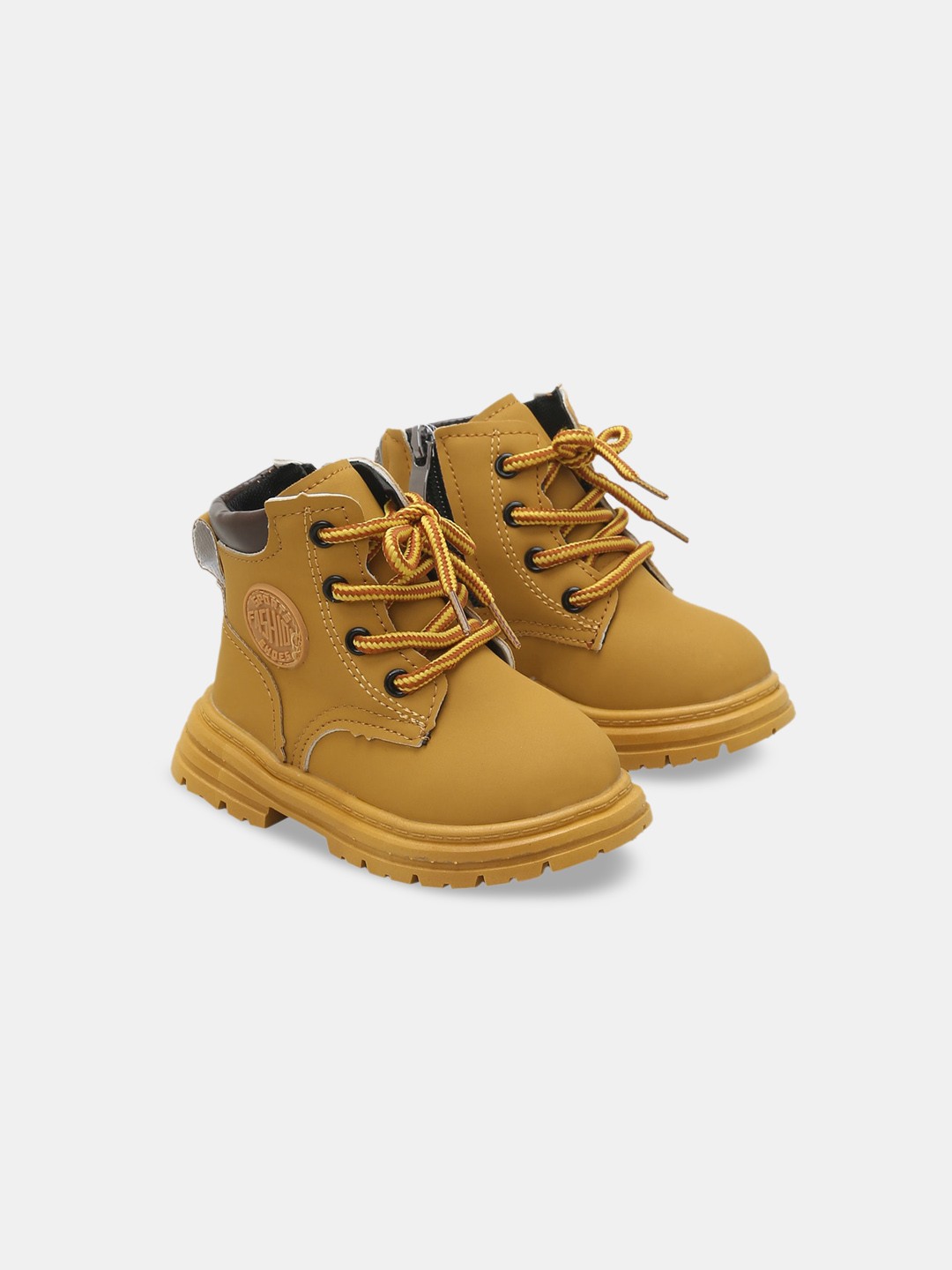 

Hopscotch Boys Lace-Up Ankle Length Boots, Yellow