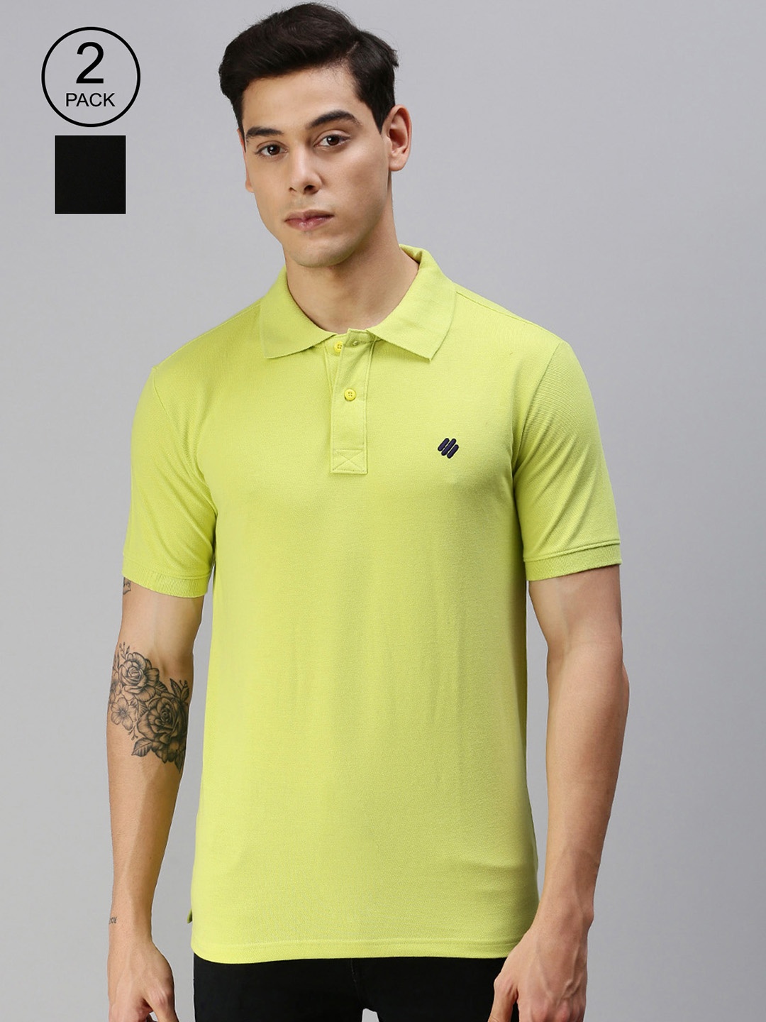 

ONN Pack of 2 Polo T-shirts, Black