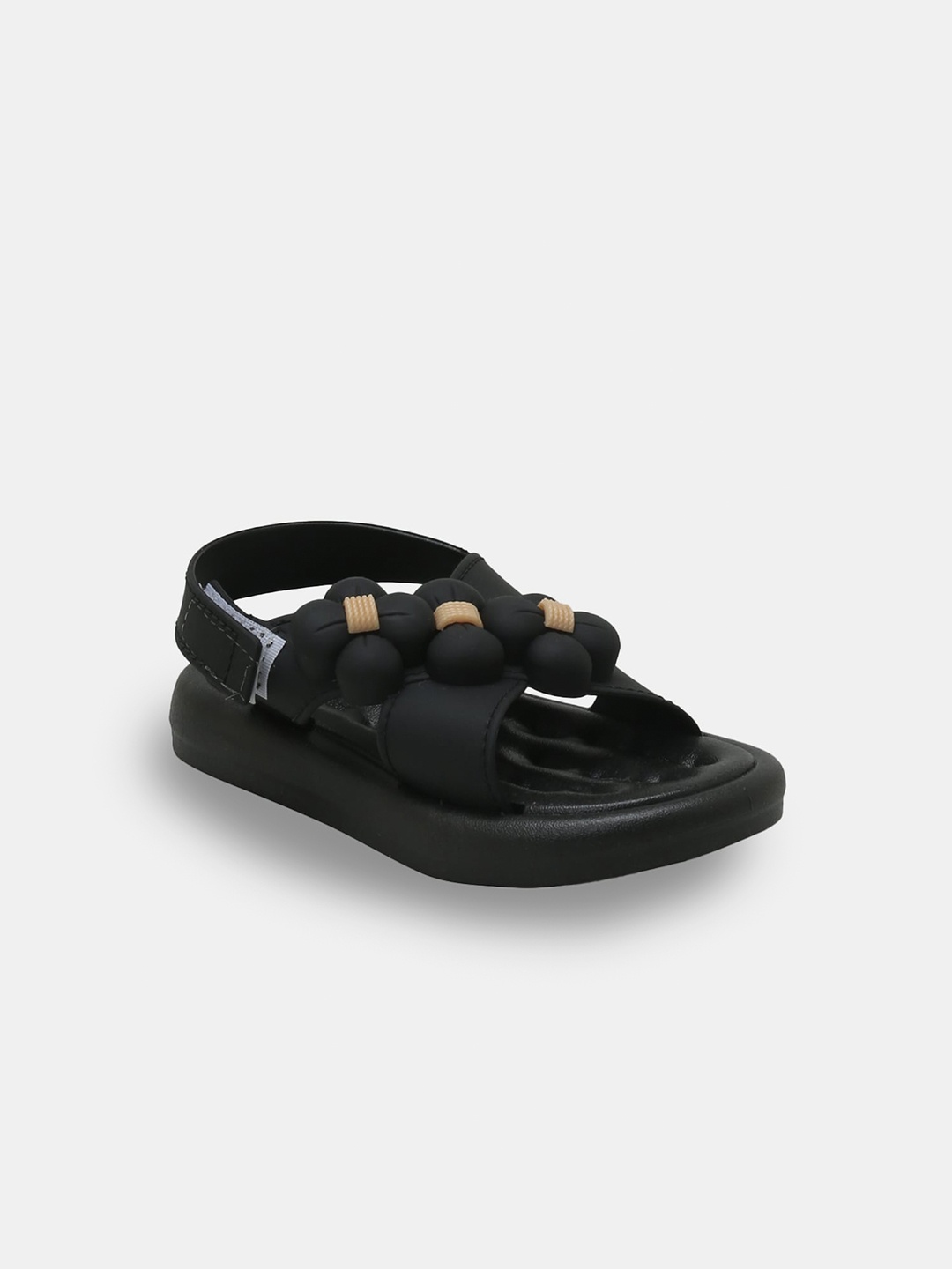 

Hopscotch Kids Black & Brown PU Comfort Sandals