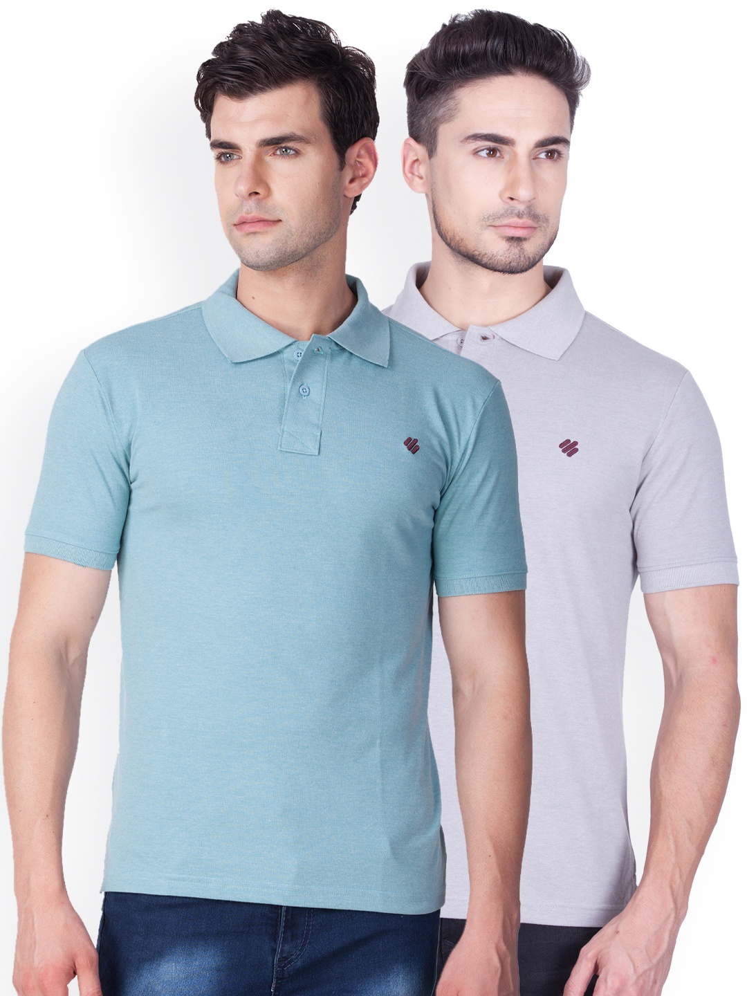 

ONN Men Pack of 2 Solid Polo Collar T-shirts, Blue