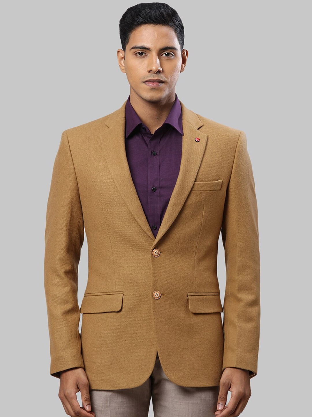 

Raymond Men Notched Lapel Collar Single-Breasted Formal Blazer, Beige