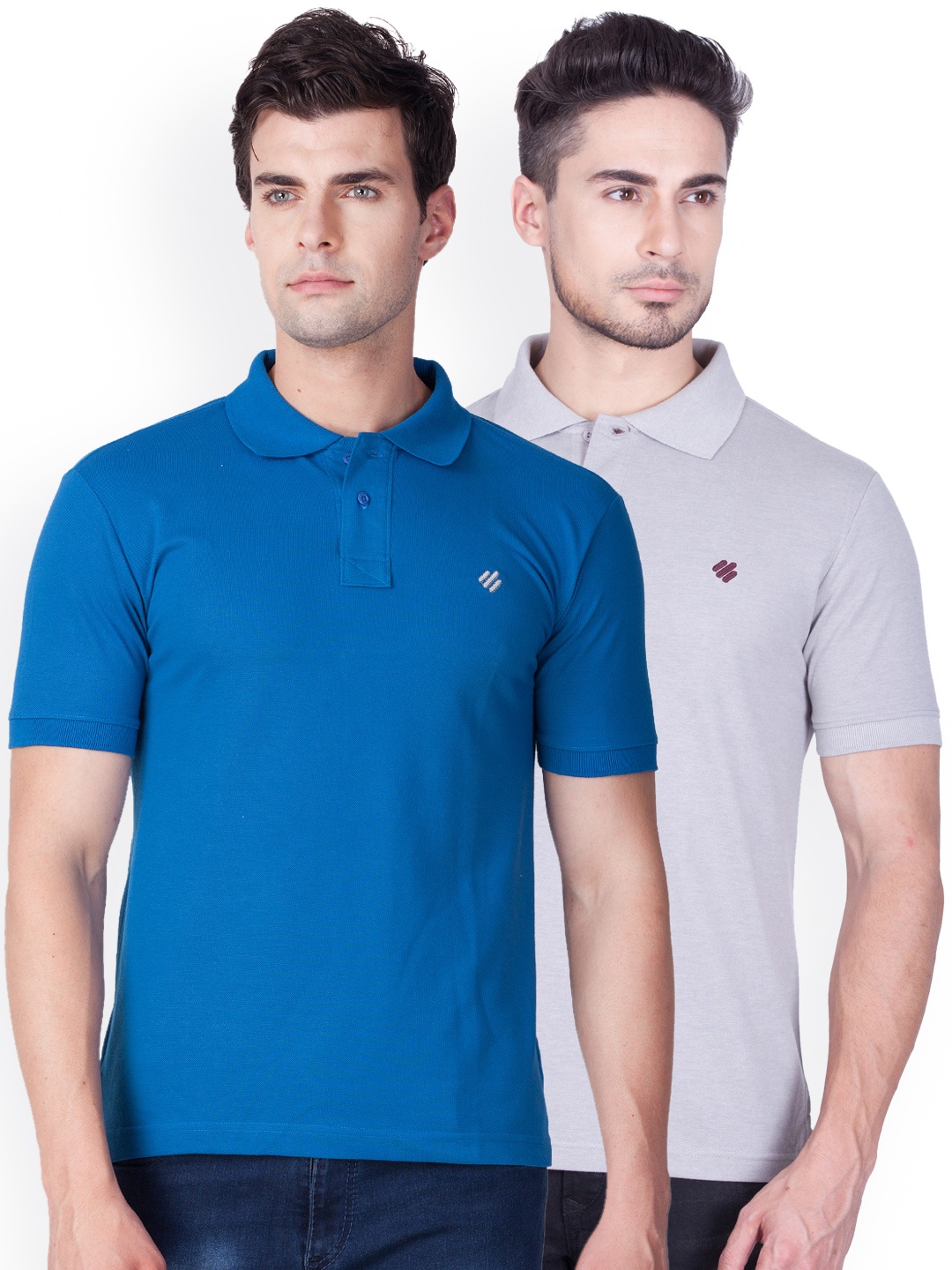 

ONN Men Pack of 2 Solid Polo Collar T-shirts, Blue