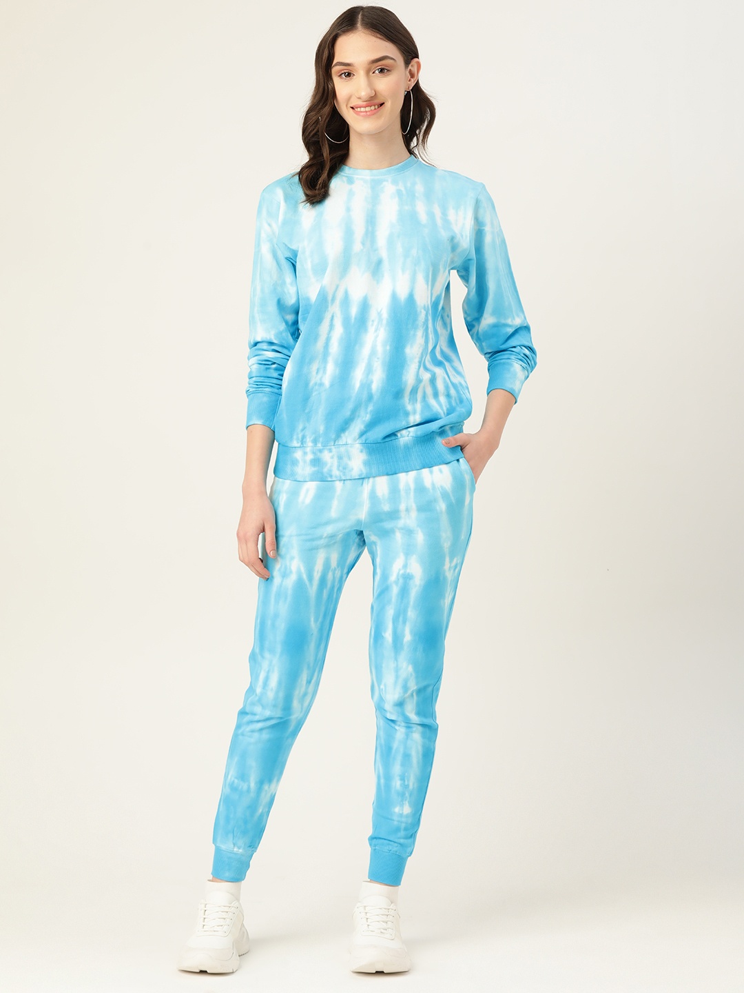 

Maaesa Women Tie & Dye Sweatshirt With Joggers, Blue