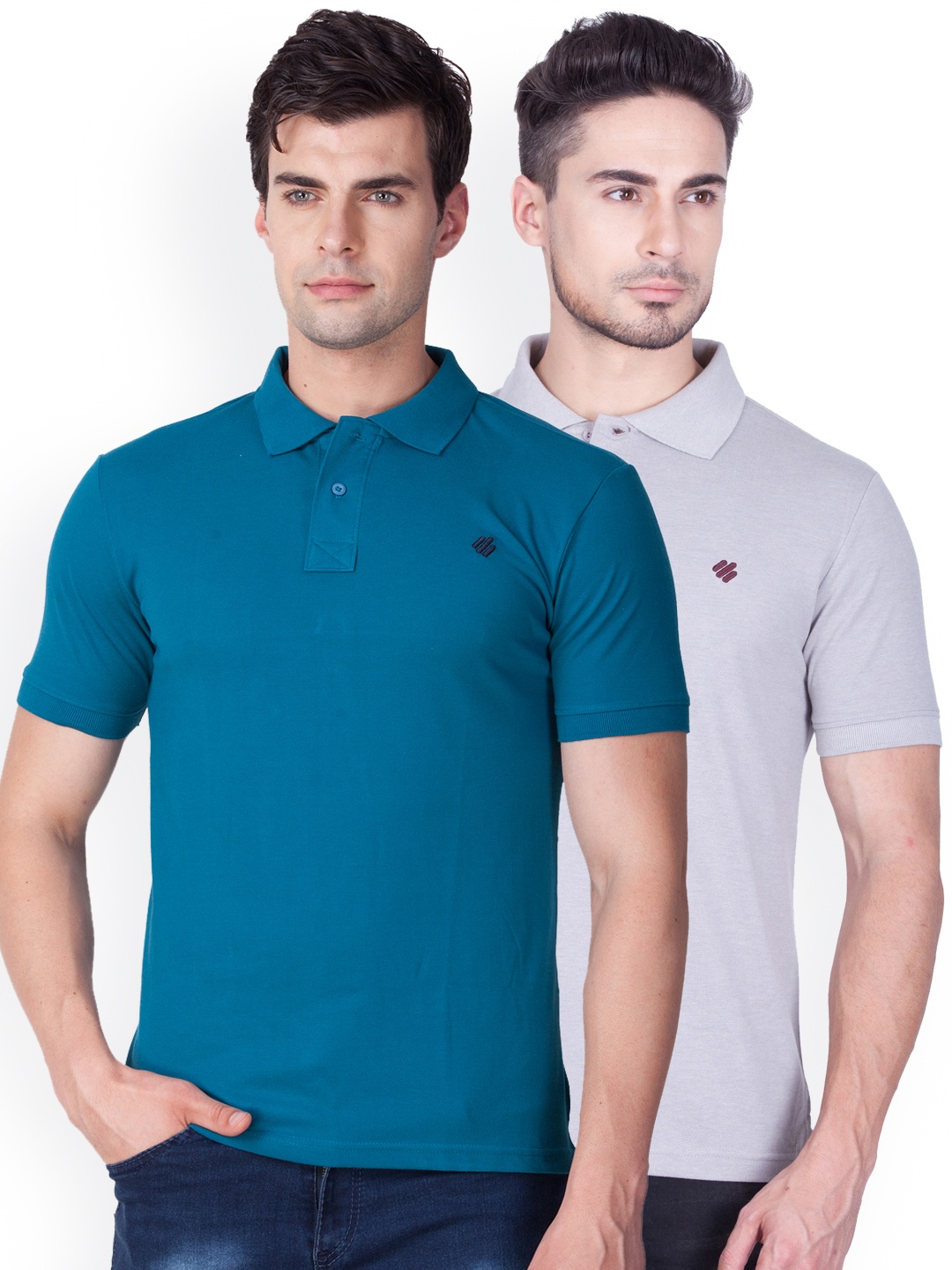 

ONN Men Pack of 2 Solid Polo Collar T-shirts, Blue