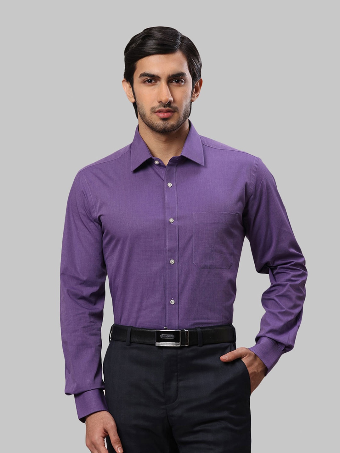 

Raymond Men Cotton Regular Fit Formal Shirt, Violet