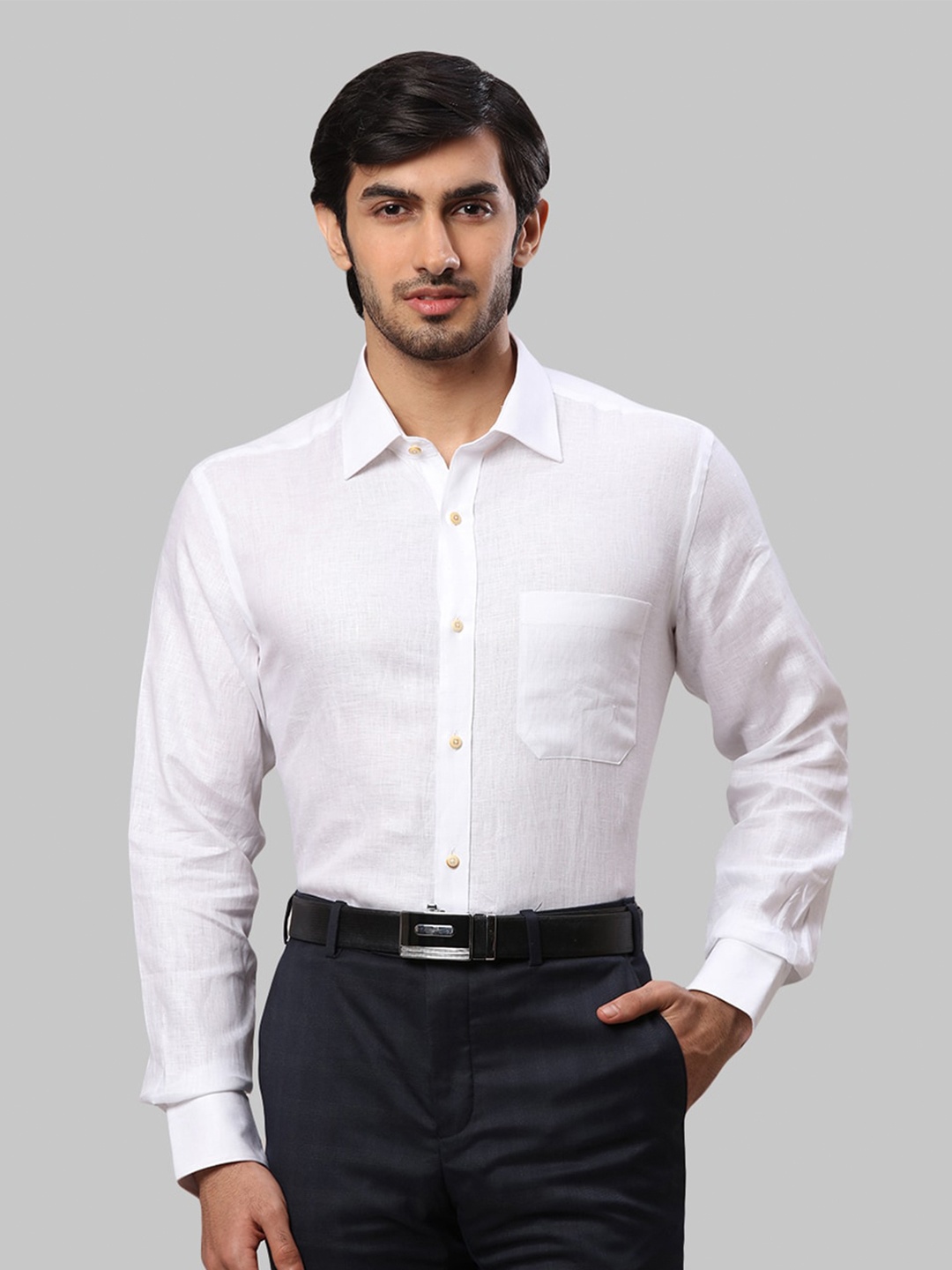 

Raymond Men Linen Formal Shirt, White