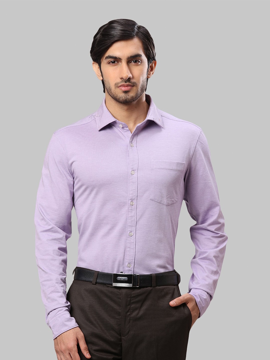 

Raymond Men Slim Fit Cotton Formal Shirt, Violet