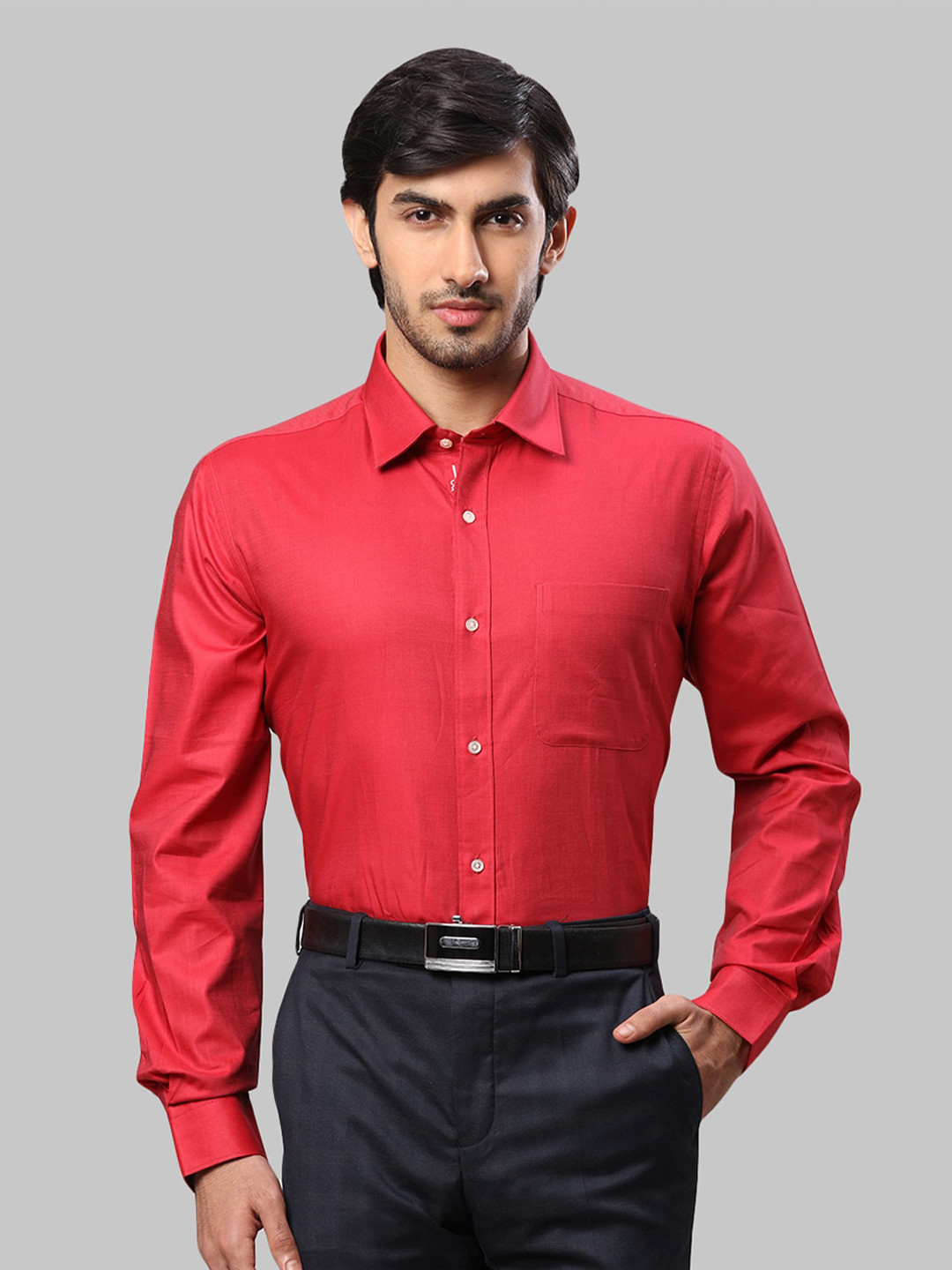 

Raymond Men Cotton Formal Shirt, Red