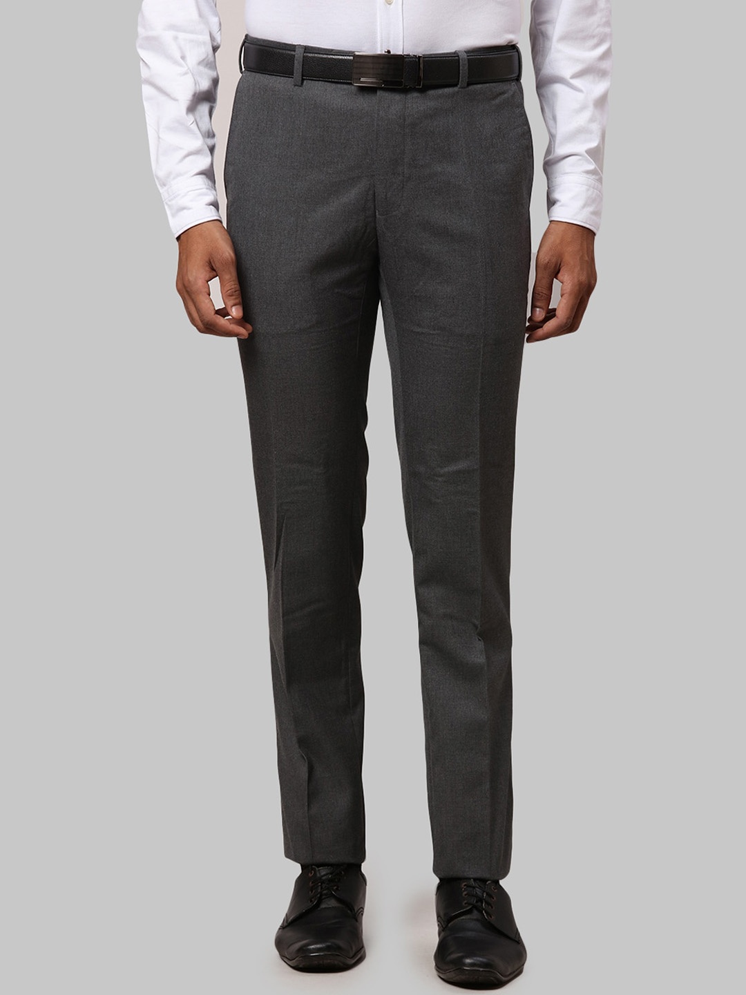 

Raymond Men Slim-Fit Formal Trousers, Grey