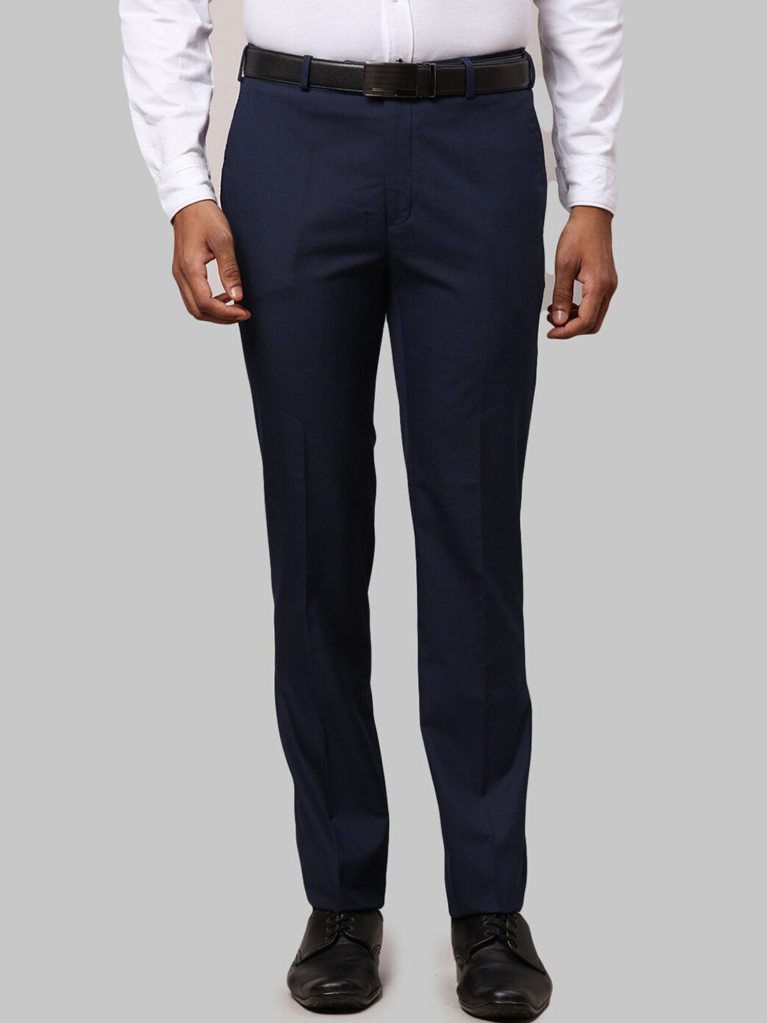

Raymond Men Slim Fit Trousers, Navy blue