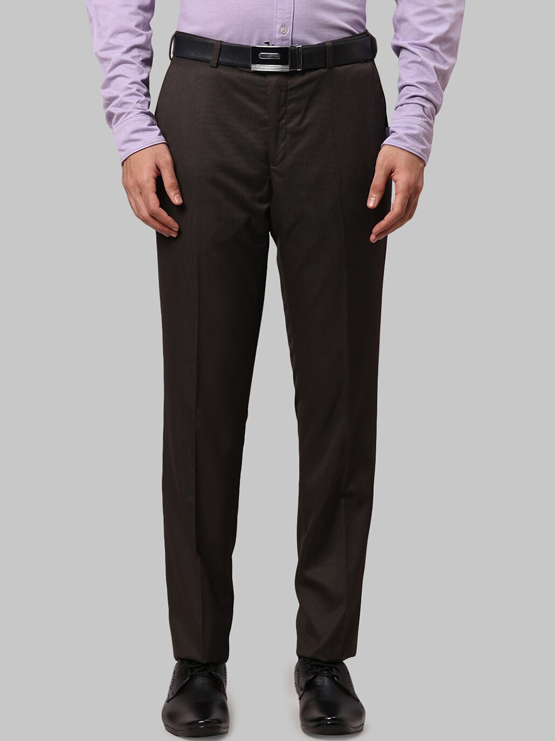 

Raymond Men Slim Fit Formal Trousers, Brown