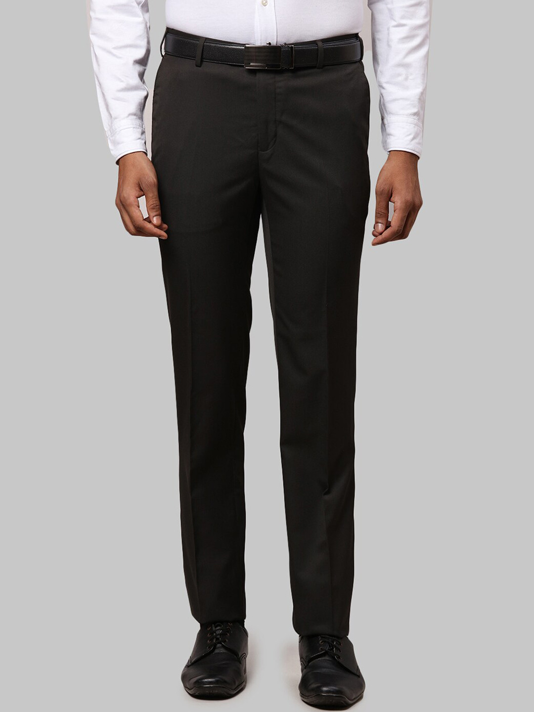 

Raymond Men Slim-Fit Formal Trousers, Brown