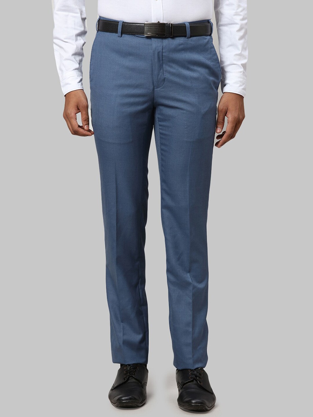 

Raymond Men Slim Fit Formal Trousers, Blue