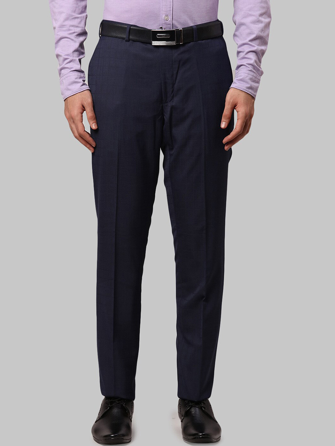 

Raymond Men Slim Fit Formal Trousers, Blue