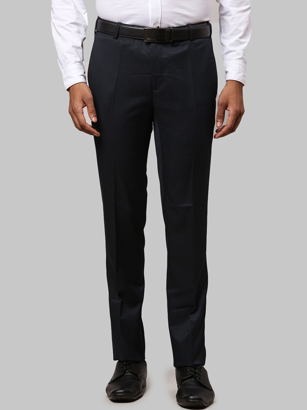 

Raymond Men Slim-Fit Formal Trousers, Blue