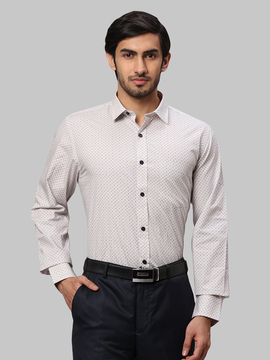 

Park Avenue Men Printed Formal Cotton Shirt, Beige