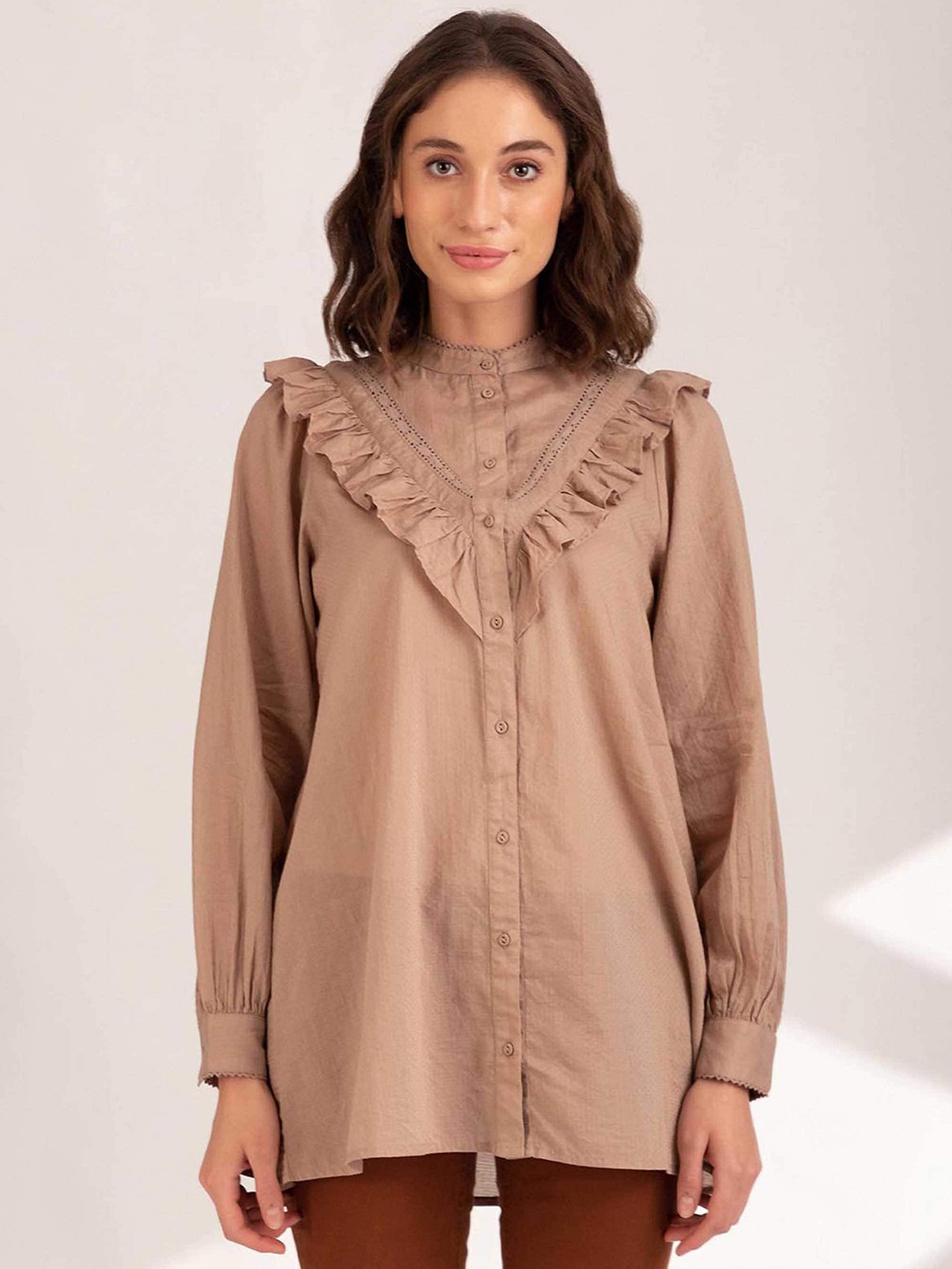 

B Copenhagen Beige Pure Cotton Shirt Style Top