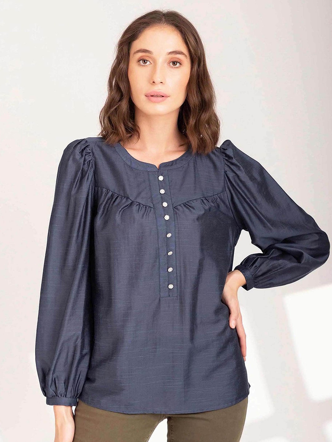 

B.Copenhagen Long Cuffed Sleeves Top, Navy blue