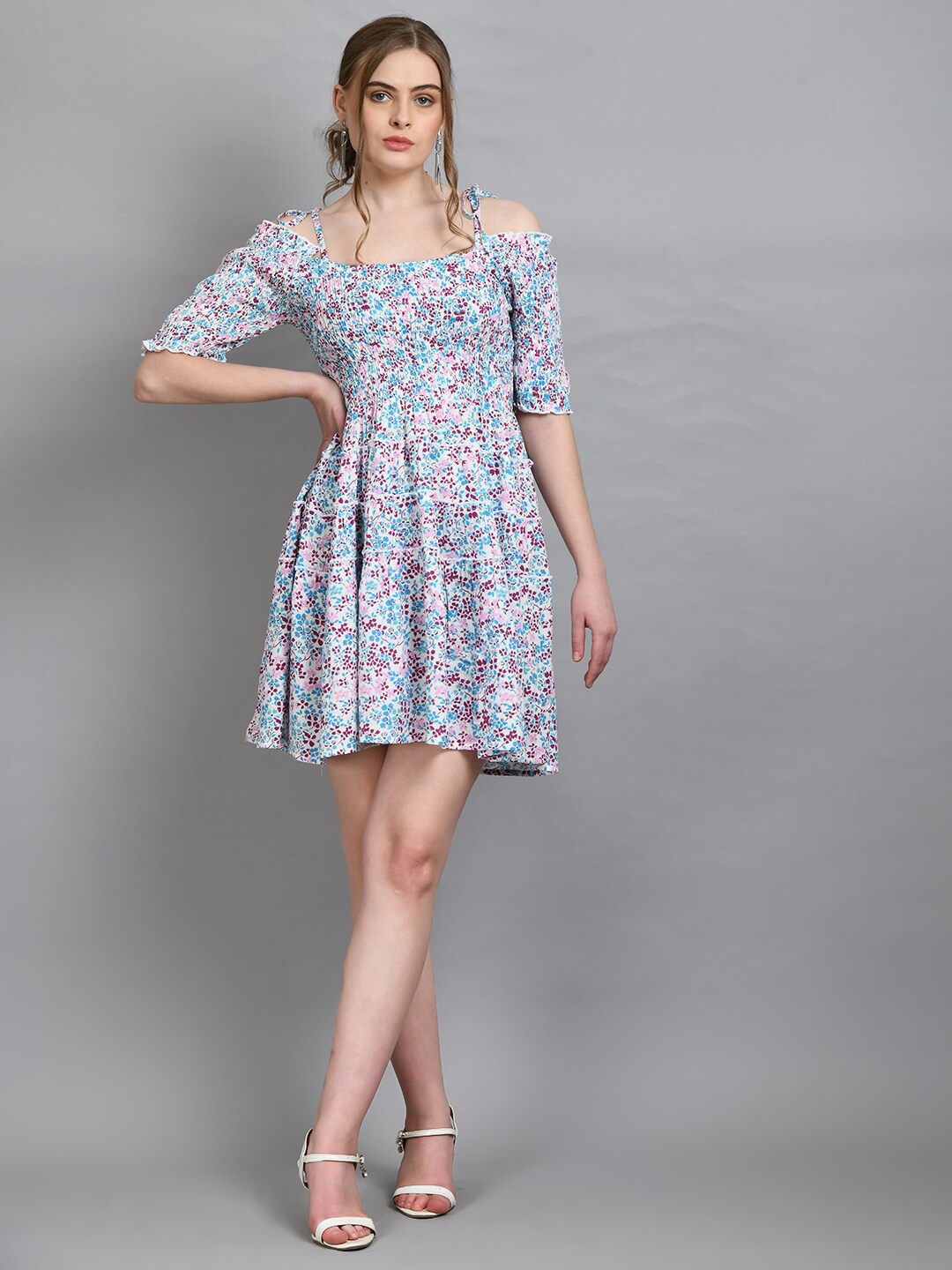 

PRETTY LOVING THING Floral Printed Dress, White