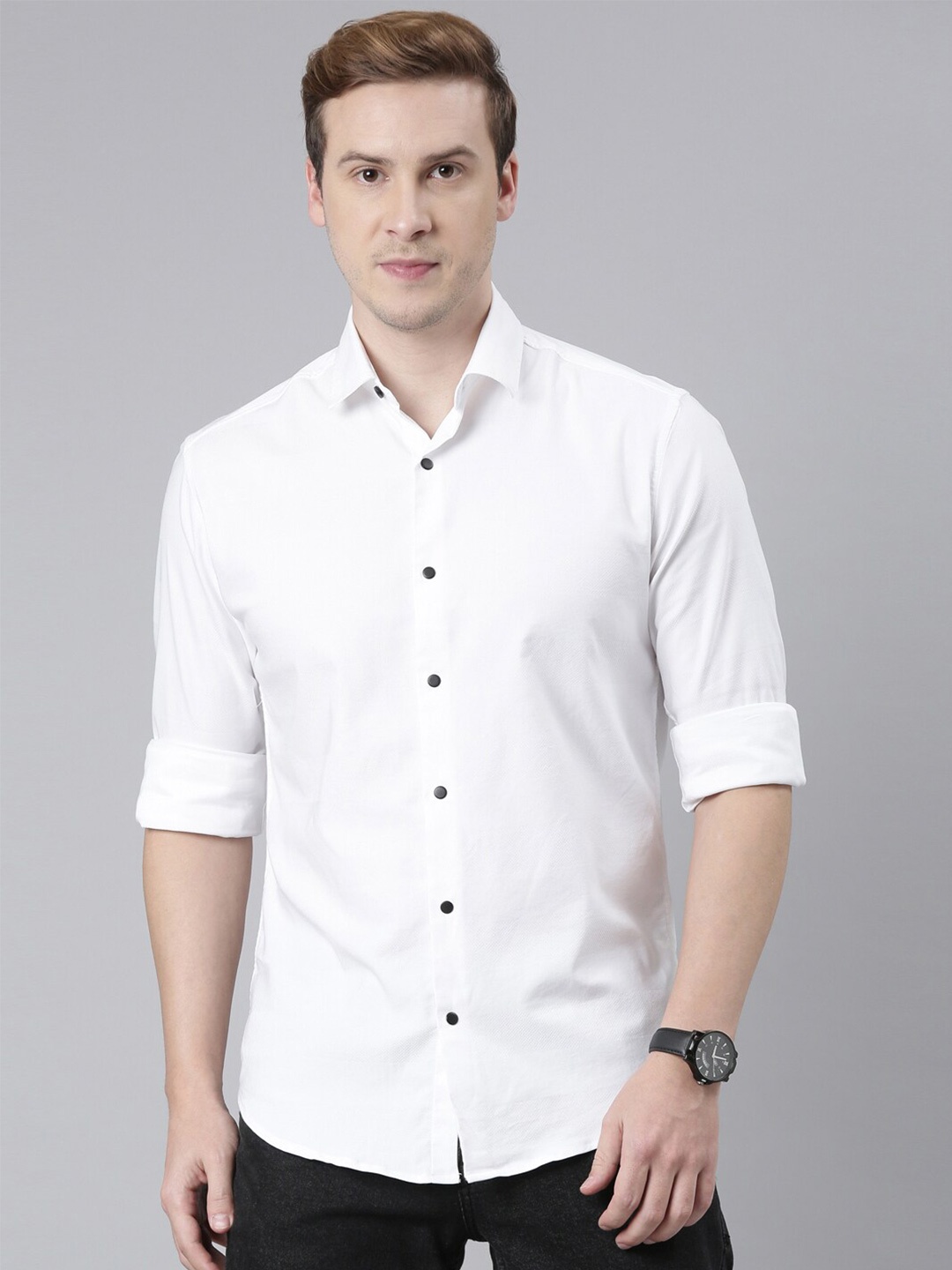 

Bushirt Classic Cotton Casual Shirt, White
