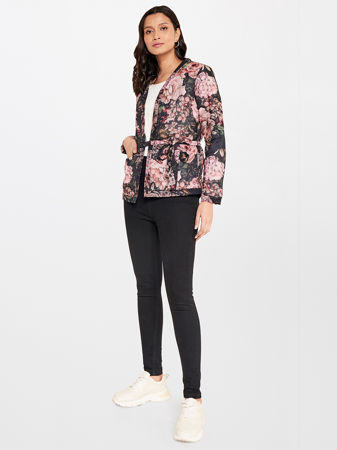 

AND Floral Sporty Jacket, Black