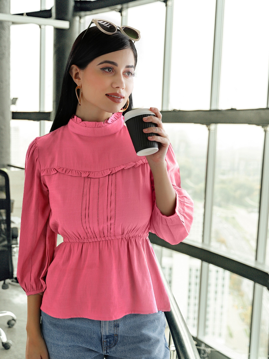

AND Pink High Neck Top