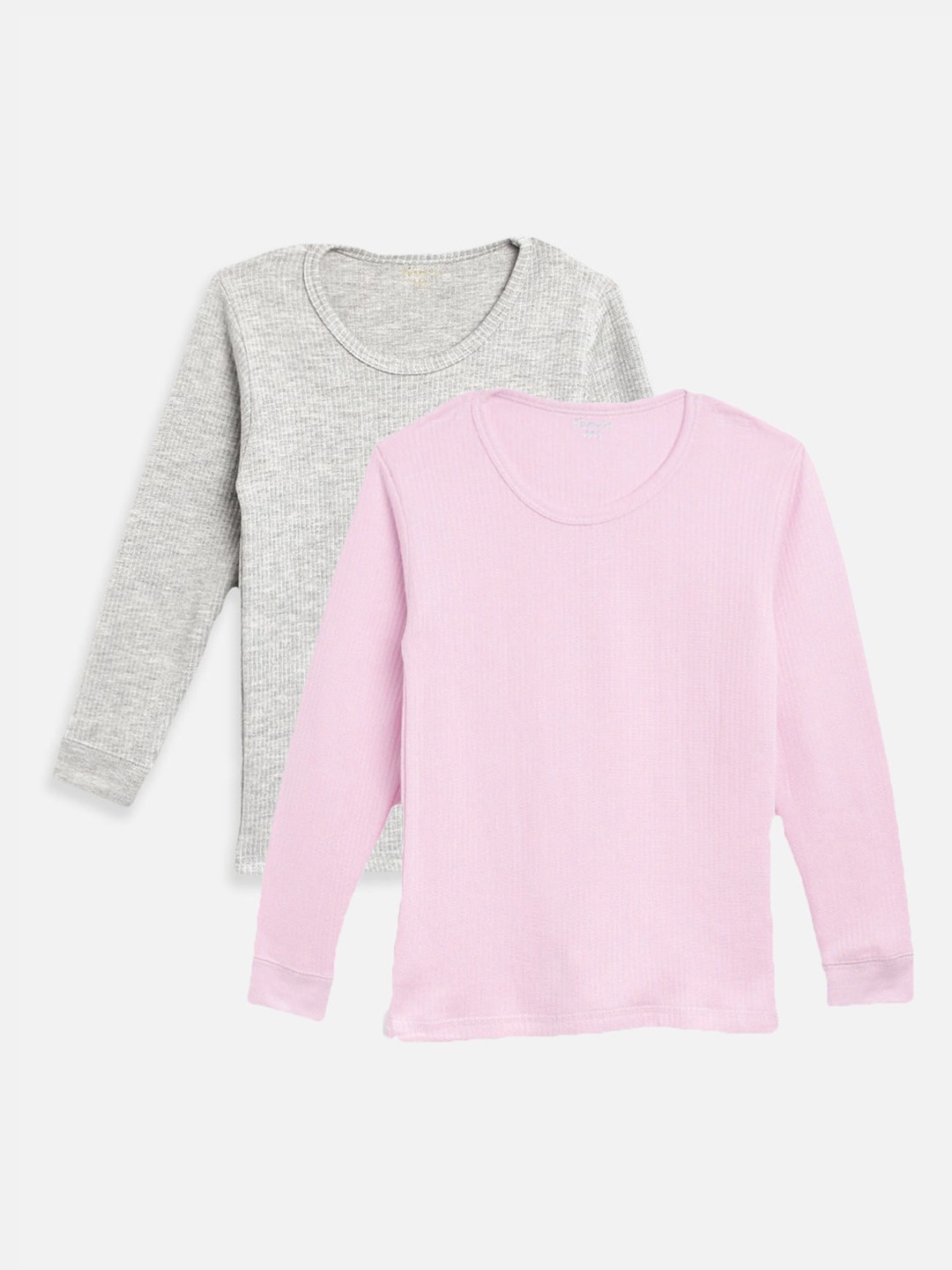

Kanvin Boys Pack Of 2 Ribbed Long Sleeves Thermal Tops, Pink